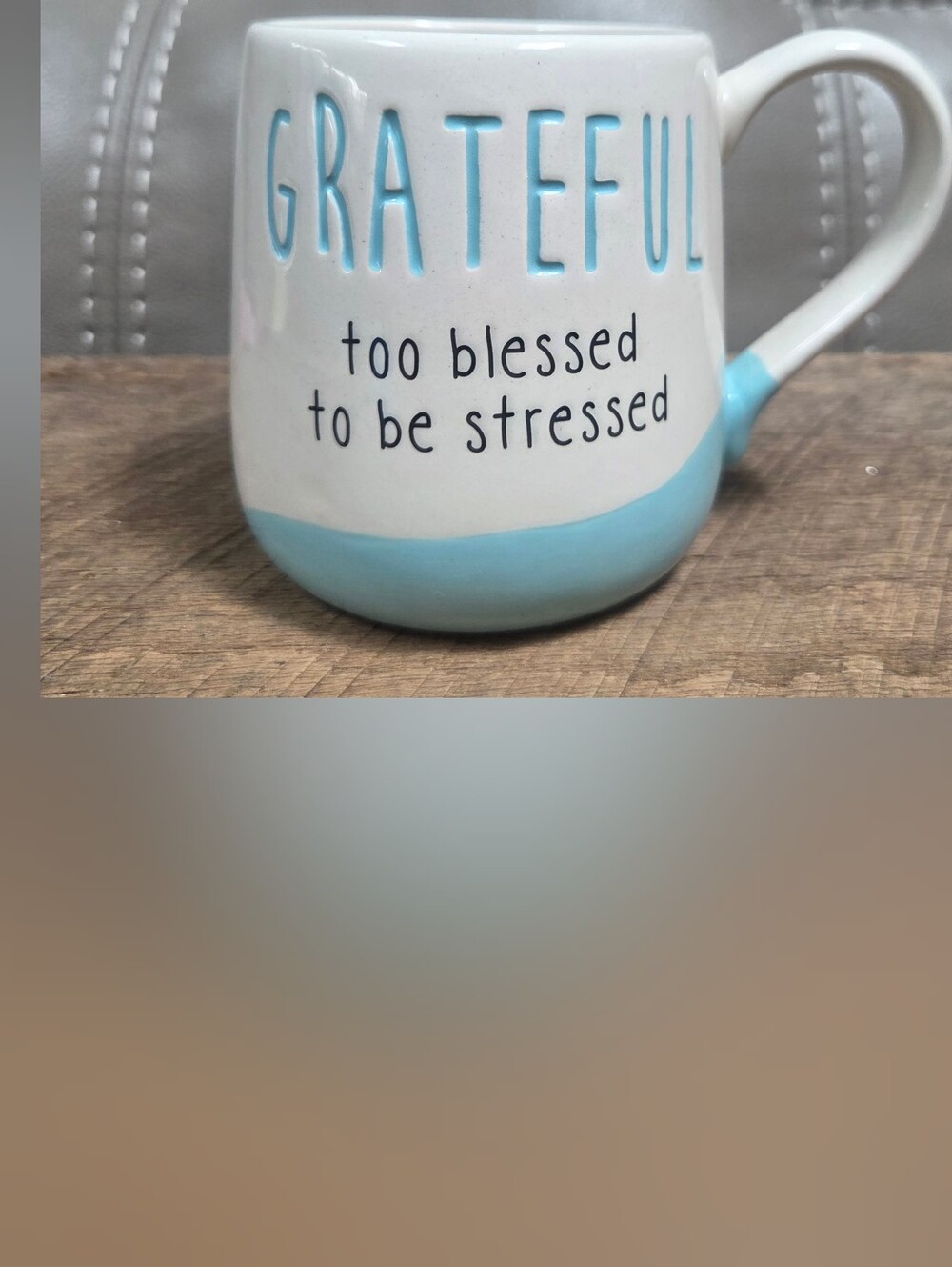 Our Name Is Mud Enesco GRATEFUL Too Blessed To Be Stressed Mug ~ Bin 1F